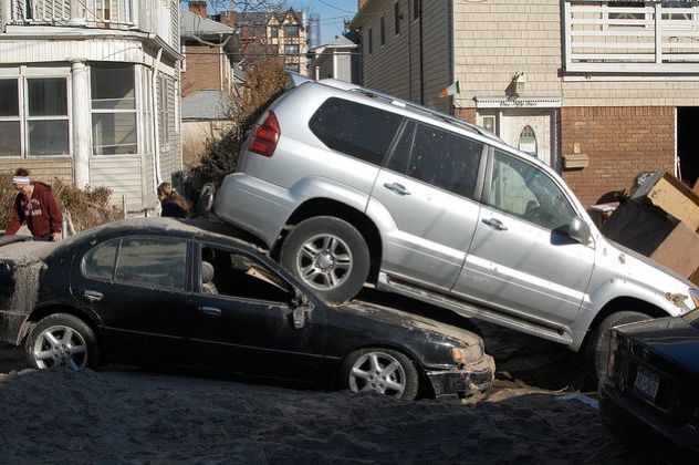Some post-Sandy car on car action